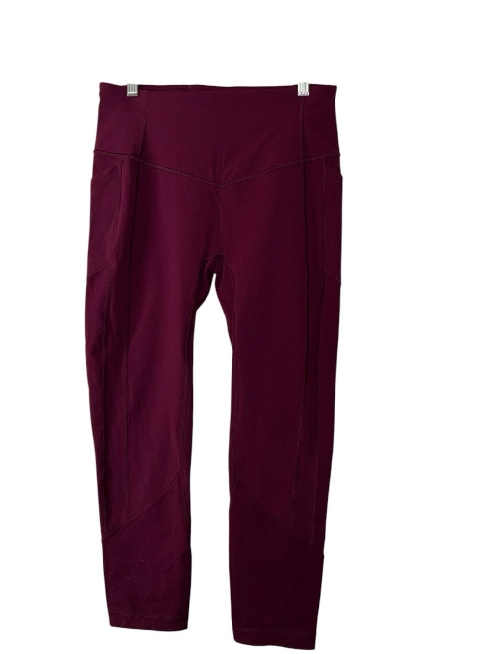 Lululemon leggings with side pockets deep burgundy or maroon color Sz 10